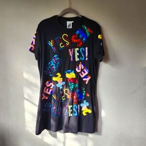 Black sparkly t-shirt dress